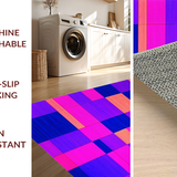 Ultra Soft Area Rug, Non Slip, Stain Resistant, Washable Area Rugs for Living Room, Bedroom, Playful Multicolored Tiled Design(Purple)