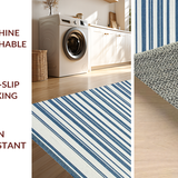 Delicate Textured Ivory Stripe Motif(Blue)