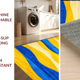 Ultra Soft Area Rug, Non Slip, Stain Resistant, Washable Area Rugs for Living Room, Bedroom, Lively Eclectic Circular Elements(Yellow)