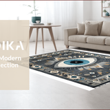 Ultra Soft Area Rug, Non Slip, Stain Resistant, Washable Area Rugs for Living Room, Bedroom, Dark Gray Textured Geometric Style(Gray)