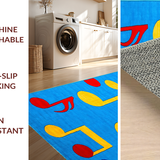 Ultra Soft Area Rug, Non Slip, Stain Resistant, Washable Area Rugs for Living Room, Bedroom, Playful Rhythm Inspired Aesthetic(Blue)