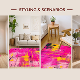 Contemporary Geometric Yellow Pink Fusion(Pink)