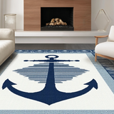 Ultra Soft Area Rug, Non Slip, Stain Resistant, Washable Area Rugs for Living Room, Bedroom, Coastal Gray Distressed Waves(Blue)