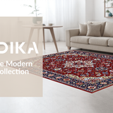 Vibrant Red Geometric Motif(Red)
