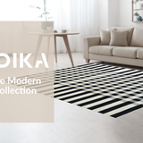Ultra Soft Area Rug, Non Slip, Stain Resistant, Washable Area Rugs for Living Room, Bedroom, Timeless Dual-Tone Linear Pattern Woven Rug For Sophisticated Spaces(Black)