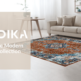 Ultra Soft Area Rug, Non Slip, Stain Resistant, Washable Area Rugs for Living Room, Bedroom, Cozy Antique Tiled Motif(Brown)