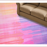 Ultra Soft Area Rug, Non Slip, Stain Resistant, Washable Area Rugs for Living Room, Bedroom, Whimsical Colorful Ombre Pattern(Pink)