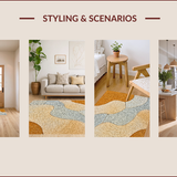 Ultra Soft Area Rug, Non Slip, Stain Resistant, Washable Area Rugs for Living Room, Bedroom, Modern Neutral Sandstone Living Room Rug Handmade(Beige)