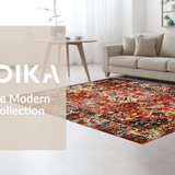 Ultra Soft Area Rug, Non Slip, Stain Resistant, Washable Area Rugs for Living Room, Bedroom, Vibrant Ethnic Print Runner(Red)