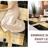 Ultra Soft Area Rug, Non Slip, Stain Resistant, Washable Area Rugs for Living Room, Bedroom, Striking Modern Abstract Composition(Gold)