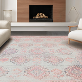 Ultra Soft Area Rug, Non Slip, Stain Resistant, Washable Area Rugs for Living Room, Bedroom, Charming Blush Abstract Elements(Pink)