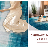 Ultra Soft Area Rug, Non Slip, Stain Resistant, Washable Area Rugs for Living Room, Bedroom, Washable Ombre Striped Rug: Modern Abstract Area Rug(Blue)