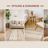 Ultra Soft Area Rug, Non Slip, Stain Resistant, Washable Area Rugs for Living Room, Bedroom, Natural Fibers Cozy Vibe(Beige)