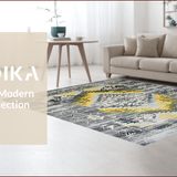 Ultra Soft Area Rug, Non Slip, Stain Resistant, Washable Area Rugs for Living Room, Bedroom, Vintage Ethnic Distressed Motif(Gray)