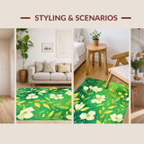 Ultra Soft Area Rug, Non Slip, Stain Resistant, Washable Area Rugs for Living Room, Bedroom, Charming Soft Pastel Accents(Green)