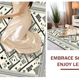 Ultra Soft Area Rug, Non Slip, Stain Resistant, Washable Area Rugs for Living Room, Bedroom, Artistic Vintage Geometric Fusion(White)