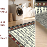 Ultra Soft Area Rug, Non Slip, Stain Resistant, Washable Area Rugs for Living Room, Bedroom, Bold Retro Rhythm Pattern Aesthetic(Red)