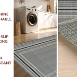 Ultra Soft Area Rug, Non Slip, Stain Resistant, Washable Area Rugs for Living Room, Bedroom, Sophisticated Lattice Dark Palette(Gray)