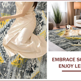 Ultra Soft Area Rug, Non Slip, Stain Resistant, Washable Area Rugs for Living Room, Bedroom, Vintage Ethnic Distressed Motif(Gray)