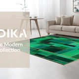 Ultra Soft Area Rug, Non Slip, Stain Resistant, Washable Area Rugs for Living Room, Bedroom, Vibrant Modern Patterned Elegance(Green)