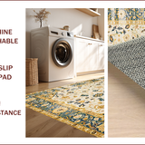Ultra Soft Area Rug, Non Slip, Stain Resistant, Washable Area Rugs for Living Room, Bedroom, Chic Minimalist Floral Arrangement(Beige)