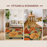 Ultra Soft Area Rug, Non Slip, Stain Resistant, Washable Area Rugs for Living Room, Bedroom, Vibrant Abstract Earthy Tones(Orange)