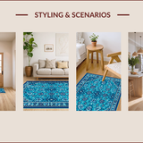 Ultra Soft Area Rug, Non Slip, Stain Resistant, Washable Area Rugs for Living Room, Bedroom, Kids Space Themed Rug(Blue)
