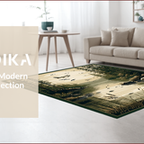 Ultra Soft Area Rug, Non Slip, Stain Resistant, Washable Area Rugs for Living Room, Bedroom, Vibrant Multi-Color Fishing Landscape(Brown)