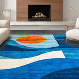 Sophisticated Geometric Wave Motif(Blue)