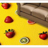 Ultra Soft Area Rug, Non Slip, Stain Resistant, Washable Area Rugs for Living Room, Bedroom, Playful Citrus Design Shower Soft Bath Rug(Yellow)