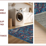 Ultra Soft Area Rug, Non Slip, Stain Resistant, Washable Area Rugs for Living Room, Bedroom, Dynamic Abstract Boho Fusion(Blue)