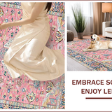 Ultra Soft Area Rug, Non Slip, Stain Resistant, Washable Area Rugs for Living Room, Bedroom, Sophisticated Soft Color Palette(Pink)