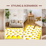 Ultra Soft Area Rug, Non Slip, Stain Resistant, Washable Area Rugs for Living Room, Bedroom, Vibrant Cheerful Egg Motif(Yellow)