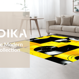 Ultra Soft Area Rug, Non Slip, Stain Resistant, Washable Area Rugs for Living Room, Bedroom, Bold Vintage Musical Elements(Yellow)