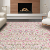Ultra Soft Area Rug, Non Slip, Stain Resistant, Washable Area Rugs for Living Room, Bedroom, Scalloped Edge Bow Room Carpet Charming Pink(Pink)
