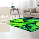 Ultra Soft Area Rug, Non Slip, Stain Resistant, Washable Area Rugs for Living Room, Bedroom, Tropical Palm Shaped Kitchen Plush Washable Mat(Green)