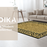 Ultra Soft Area Rug, Non Slip, Stain Resistant, Washable Area Rugs for Living Room, Bedroom, Sophisticated Abstract Wildlife Theme(Gold)