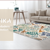 Ultra Soft Area Rug, Non Slip, Stain Resistant, Washable Area Rugs for Living Room, Bedroom, Modern Jungle Print Stain-Resistant Living Room Mat(White)