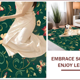 Ultra Soft Area Rug, Non Slip, Stain Resistant, Washable Area Rugs for Living Room, Bedroom, Artistic Floral Low Pile Living Room Rug(Green)