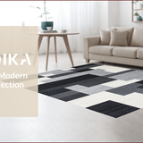 Ultra Soft Area Rug, Non Slip, Stain Resistant, Washable Area Rugs for Living Room, Bedroom, Rustic Minimalist Textured Design(Gray)