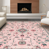 Ultra Soft Area Rug, Non Slip, Stain Resistant, Washable Area Rugs for Living Room, Bedroom, Modern Rustic Geometric Aesthetic(Pink)