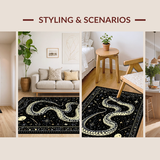 Ultra Soft Area Rug, Non Slip, Stain Resistant, Washable Area Rugs for Living Room, Bedroom, Chic Dark Animal Print Accent(Black)