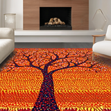 Ultra Soft Area Rug, Non Slip, Stain Resistant, Washable Area Rugs for Living Room, Bedroom, Whimsical Colorful Garden Scene(Orange)
