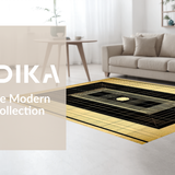 Ultra Soft Area Rug, Non Slip, Stain Resistant, Washable Area Rugs for Living Room, Bedroom, Sophisticated Urban Linear Patterns(Gold)