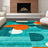 Ultra Soft Area Rug, Non Slip, Stain Resistant, Washable Area Rugs for Living Room, Bedroom, Elegant Watercolor Inspired Motif(Blue)