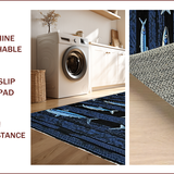 Ultra Soft Area Rug, Non Slip, Stain Resistant, Washable Area Rugs for Living Room, Bedroom, Dynamic Blue Tones Design(Blue)