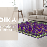 Ultra Soft Area Rug, Non Slip, Stain Resistant, Washable Area Rugs for Living Room, Bedroom, Luxurious Brown Geometric Arrangement(Purple)