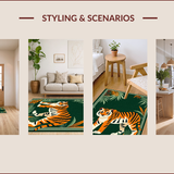 Ultra Soft Area Rug, Non Slip, Stain Resistant, Washable Area Rugs for Living Room, Bedroom, Cozy Soft Green Medallion Style(Green)
