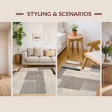 Ultra Soft Area Rug, Non Slip, Stain Resistant, Washable Area Rugs for Living Room, Bedroom, Charming Handwoven Earthy Style(Gray)