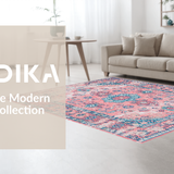 Ultra Soft Area Rug, Non Slip, Stain Resistant, Washable Area Rugs for Living Room, Bedroom, Vintage Antique Floral Aesthetic(Pink)